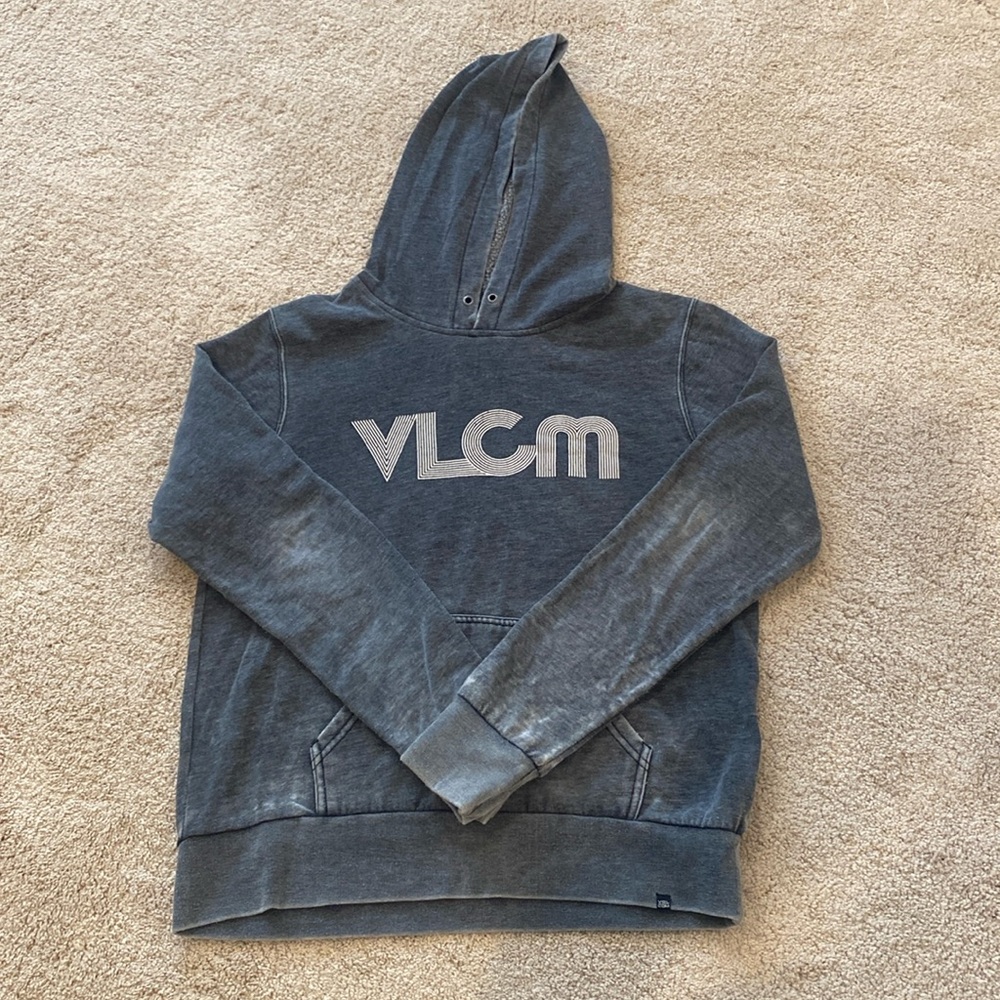 Distressed Volcom Grey Hoodie
